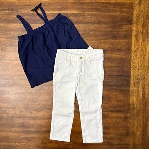 Janie and Jack Capri Jeans Size 6 NWT FREE Top